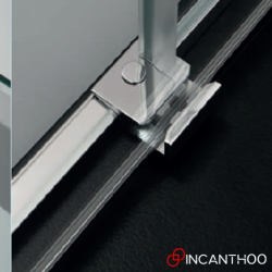 Nicchia Doccia PSCQuick - Dim: 110 cm con Porta Scorrevole in Cristallo Trasparente - Reversibile