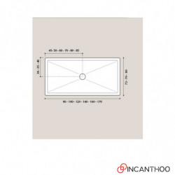 Piatto Doccia 100x100xh4 cm Quadrato con Bordo in Acrilico |Colore Bianco