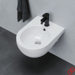 Coppia Sanitari Sospesi NUVOLA - WC con Sedile Soft Close + Bidet - Ceramica Bianco