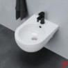 Coppia Sanitari Sospesi NUVOLA| WC + Bidet - Ceramica |Bianco| Senza Copri Wc