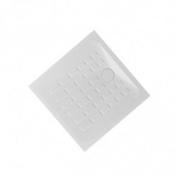 Piatto Doccia 80x120xH4 cm Bianco in Ceramica Superficie Con Decorazione Geometrica Antiscivolo Cube Ceramica Azzurra
