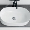 Composizione Mobile Bagno COMPAB da 175 cm - Made in Italy - Colore Bianco Opaco + Nero - Lavabo In Ceramica