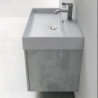 Composizione Mobile Bagno COMPAB da 121 cm - Made in Italy - Grigio Beton - Lavabo Consolle In Ceramica Grigio Opaco
