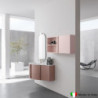 Composizione Mobile Bagno COMPAB da 106 cm| Made in Italy - Colore Petalo Rosato e Malva - Lavabo Consolle In Mineralguss |