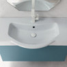 Mobile Bagno COMPAB da 88 cm - Made in Italy - Petrolio Satin - Lavabo Consolle In Ceramica Bianco Lucido