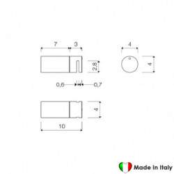 Faretto Con Lampada Alogena COMPAB - Made In Italy - Attacco Su Specchio| Ø 4 cm - 33 W - 230 V - Vetro Acidato
