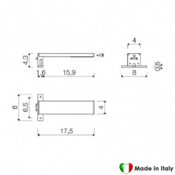 Lampada Led COMPAB - Made In Italy - Doppio Attacco: A Morsetto o A Telaio - Dim. 17,5 cm - 3.5 W - 230 Volt - Risparmio