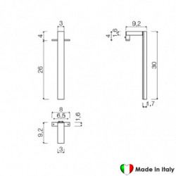 Faretto Led COMPAB - Made In Italy - Montaggio Verticale o Orizzontale - Lunghezza 30 cm - 4 W - 230 Volt - A Risparmio