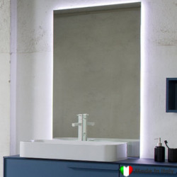 Specchio COMPAB Retroilluminato LED 111.8 x70 cm - Made In Italy - 16W - Risparmio Energetico Classe A