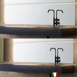 Specchio COMPAB Retroilluminato Led 35x140 cm - Made In Italy - 15W - Led Posteriore - Risparmio Energetico Classe A