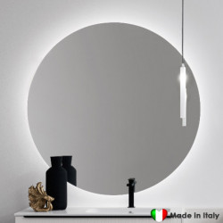 Specchio COMPAB Con Retroilluminazione LED Ø 140 cm - Made In Italy - 41W - Risparmio Energetico Classe A - Ampia Superficie