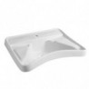 Lavabo Ergonomico 56,5x66xh26 cm - Monoforo Rubinetteria| In Ceramica Bianco Lucido - Per Disabili - Mobilità Ridotta