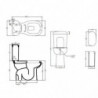 Vaso-Bidet Monoblocco per Disabili con Cassetta| a Terra Filo Muro | Scarico A Terra - In Ceramica - Senza Sedile Coprivaso