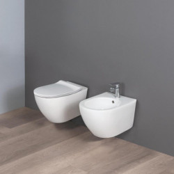 WC + Bidet Sospesi COVER ALTHEA - WC con Sedile Soft Close | Ceramica - Colore Bianco - Seduta Comoda