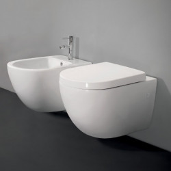 Coppia Sanitari WC + Bidet Sospesi COVER XL ALTHEA - | Ceramica - Colore Bianco | Risparmio Idrico