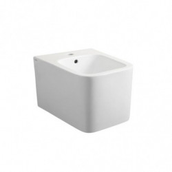 Coppia Sanitari a Terra WC+Sedile Soft Close + Bidet - FUJI ALTHEA - Ceramica - Colore Bianco - Squadrati - Risparmio Idrico