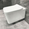 Coppia Sanitari Sospesi WC + Bidet | WC con Sedile Soft Close| Ceramica Bianco Squadrato Risparmio Idrico | TAK RIMLESS ALTHEA
