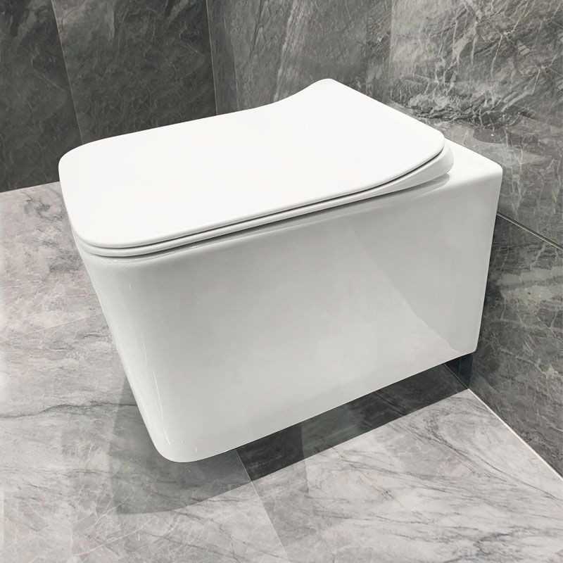 WC Sospeso con Sedile Soft Close TAK RIMLESS ALTHEA - Ceramica - Colore Bianco - Design Squadrato - Risparmio Idrico