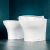 Coppia Sanitari WC + Bidet a Terra - Mod. PRATICA - con Sedile Soft Close - Forme Morbide