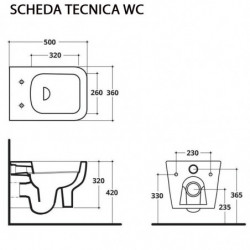 WC con Sedile Soft Close SEVEN RIMLESS - Ceramica - Colore Bianco - Estetica Moderna - Installazione Sospesa |