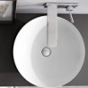Lavabo d'Appoggio Tondo KASSEL 43x43xh15 cm - ALTHEA - Ceramica Bianco Lucido - Con Foro Troppopieno