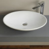 Lavabo da Appoggio PONS 62x44.5xh12 cm - Ovale - ALTHEA - Ciotola in Ceramica Bianco Lucido - Senza Foro Troppopieno