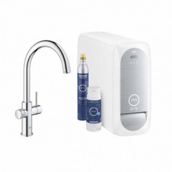 GROHE Blue Home - Starter Kit per Generare Acqua Filtrata e Refrigerata e Frizzante dal Rubinetto - Bocca a C 31455001