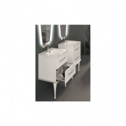 Mobile Bagno Tiffany |60 cm Sospeso| Bianco Opaco| Base 2 Cassettoni - Lavabo in Ceramica