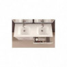 Mobile Bagno Tiffany |60 cm Sospeso| Bianco Opaco| Base 2 Cassettoni - Lavabo in Ceramica