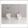 WC Installazione Filomuro + Sedile Termoindurente Soft Close Slim - Mod. SORRENTO - Ceramica - Colore BIANCO