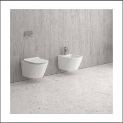 WC Sospeso Sorrento | Sedile Termoindurente Soft Close| Ceramica - Colore Bianco