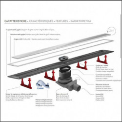 Sistema di Drenaggio CONFLUO PREMIUM LINE INOX | Piletta a canala | installazione a pavimento | 550 mm