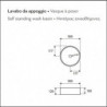 Lavabo d'Appoggio Tondo - Diametro 35,5 cm - Bianco Opaco