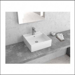Lavabo d'Appoggio 38,5x38,5xh13 cm Quadrato - Ceramica Bianco