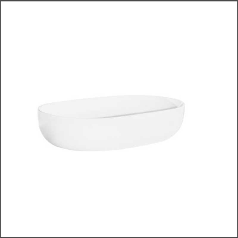 Lavabo d'Appoggio Slim 60x40x15 cm - Ceramica Bianco