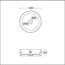Lavabo d'Appoggio Spy Round - Diametro 40 cm - h12 cm - Alice Ceramica