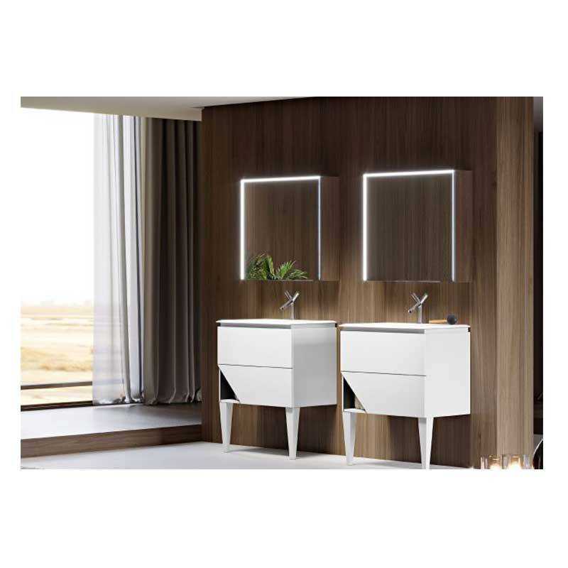 Mobile da bagno 140 cm profondità 50 cm con 4 ante e 2 cassetti in legno