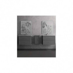 Mobile Bagno Tiffany |75 cm Sospeso| Grigio Nuvola| Base 2 Cassettoni - Lavabo in Ceramica