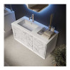 Mobile Bagno Bellagio|140 cm Sospeso|Light Onice| Base 4 cassetti - Lavabo doppia vasca in Resina