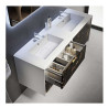 Mobile Bagno Bellagio|140 cm Sospeso|Black e Gold stone| Base 4 cassetti - Lavabo doppia vasca in Resina
