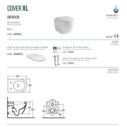 WC Sospeso con Sedile Soft Close COVER XL ALTHEA | Ceramica | Bianco | Risparmio Idrico