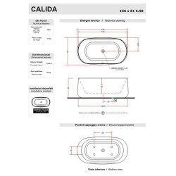 Vasca Freestanding Calida - Treesse - 155x80xH58 CM - BIANCA