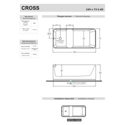 Vasca Freestanding Cross - Treesse - 160x73xH60 CM - BIANCA