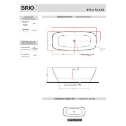 Vasca Freestanding Brio - Treesse - 170x72xH56 CM - BIANCA