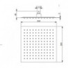 Soffione Doccia Relax 25Q Quadrato Inox Cromato - Dimensione per lato 250x250 mm - Anticalcare