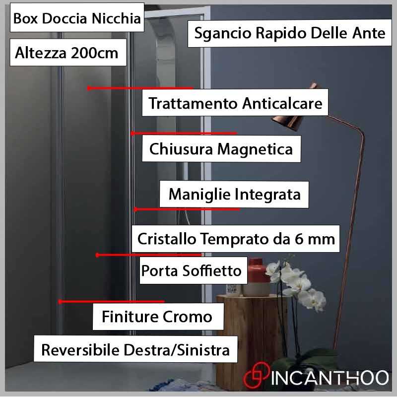 Box Doccia Nicchia da 120 cm FPS30 con Porta a Soffietto - Reversibile a  Doppio Senso