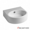 Lavabo da Appoggio a Parete o Sospeso 45x44xh14 cm in Ceramica Bianco Lucido - Monoforo