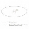 Lavabo 80x34xh14 cm dal Design Moderno - Modello LIKE - Appoggio Bianco Lucido - Smaltato su Tutti i Lati
