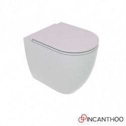 Coppia a Terra Filo Muro WC + Bidet Monoforo - Mod. LIKE - Sistema di Scarico Smart Clean - In Ceramica - Bianco Lucido