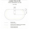 Lavabo TIME d'Appoggio 95x51xh15 cm - Linee Tondeggianti - Ceramica Bianco